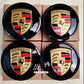 Gloss Black Porsche Wheel Center Caps 76mm – OEM Style ABS Hub Emblems Replacement Set of 4