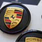Gloss Black Porsche Wheel Center Caps 76mm – OEM Style ABS Hub Emblems Replacement Set of 4