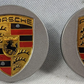 Porsche Wheel Center Caps 65mm & 76mm – Grey OEM Style Hub Caps with Colored Logo Emblem (Set of 4)