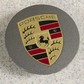 Porsche Wheel Center Caps 65mm & 76mm – Grey OEM Style Hub Caps with Colored Logo Emblem (Set of 4)
