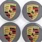 Porsche Wheel Center Caps 65mm & 76mm – Grey OEM Style Hub Caps with Colored Logo Emblem (Set of 4)