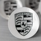 Porsche Wheel Center Caps Set – Silver Uncoloured Logo OEM Style Replacement Hub Caps | 65mm & 76mm (Set of 4)