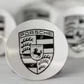 Porsche Wheel Center Caps Set – Silver Uncoloured Logo OEM Style Replacement Hub Caps | 65mm & 76mm (Set of 4)