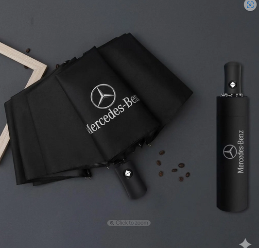 Mercedes-Benz Folding Umbrella – Auto Open Close Windproof Travel Umbrella with Luxury Car Logo