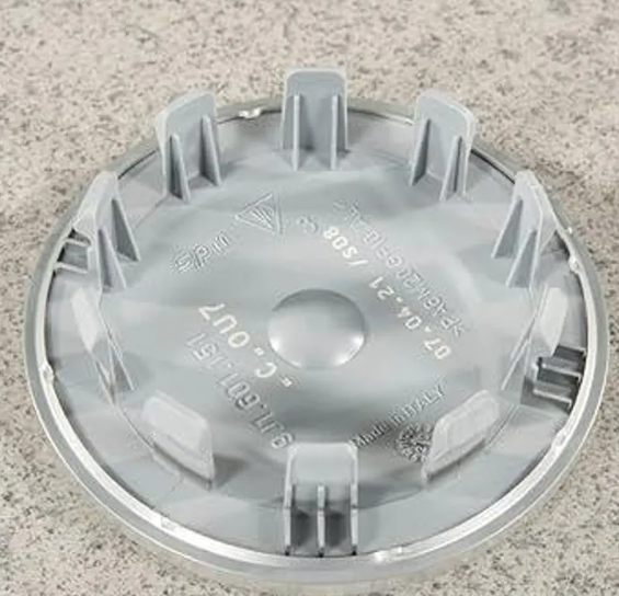 Porsche Wheel Center Caps Set of 4 – 76mm Grey Emblem with Silver Ring OEM Style Replacement Hub Caps