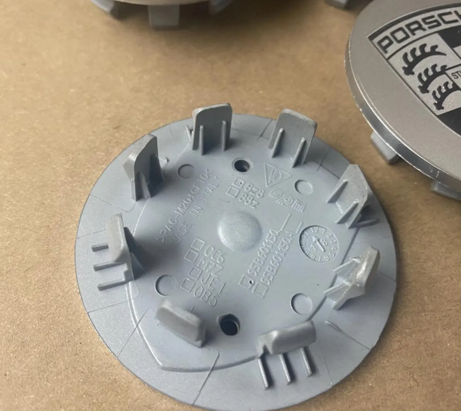 Porsche Wheel Center Caps 76mm – OEM Style Gray Hub Covers Replacement Set of 4