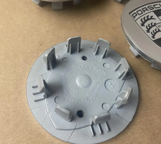 Porsche Wheel Center Caps 76mm – OEM Style Gray Hub Covers Replacement Set of 4