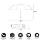 Audi Auto Open Close Folding Umbrella – Windproof Travel Umbrella with Audi Logo | Luxury Gift for Car Enthusiasts