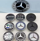 Mercedes Benz 57mm Hood Emblem Replacement – AMG Brabus Matte Glossy Black Star Badge for C E S CLA CLS GLA GLC GLK ML GL Class