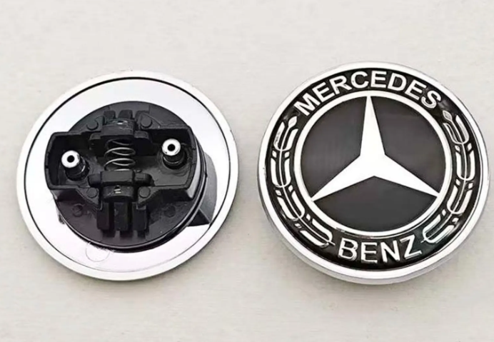 Mercedes Benz 57mm Hood Emblem Replacement – AMG Brabus Matte Glossy Black Star Badge for C E S CLA CLS GLA GLC GLK ML GL Class