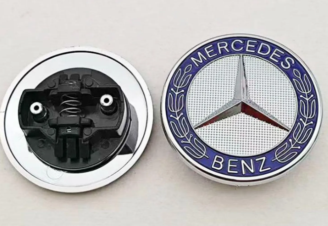 Mercedes Benz 57mm Hood Emblem Replacement – AMG Brabus Matte Glossy Black Star Badge for C E S CLA CLS GLA GLC GLK ML GL Class