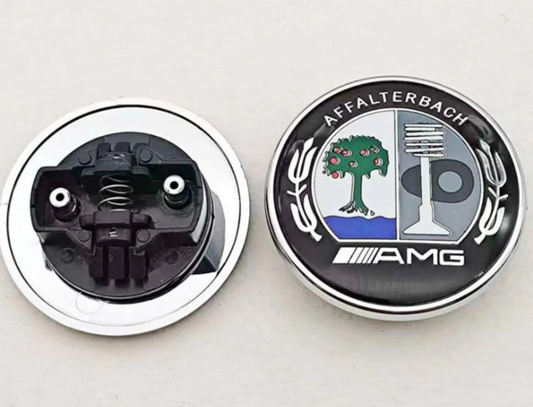 Mercedes Benz 57mm Hood Emblem Replacement – AMG Brabus Matte Glossy Black Star Badge for C E S CLA CLS GLA GLC GLK ML GL Class