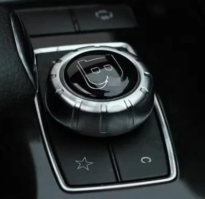 Mercedes Benz 29mm Media Button Sticker – AMG, Brabus & Affalterbach Multimedia Control Button Decal | Premium Aluminum Interior Trim