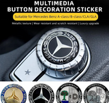 Mercedes Benz 29mm Media Button Sticker – AMG, Brabus & Affalterbach Multimedia Control Button Decal | Premium Aluminum Interior Trim