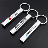 S Line / M / AMG Metal Strip Keychain – Premium Car Keyring for Audi S Line, BMW M & Mercedes AMG | 92mm