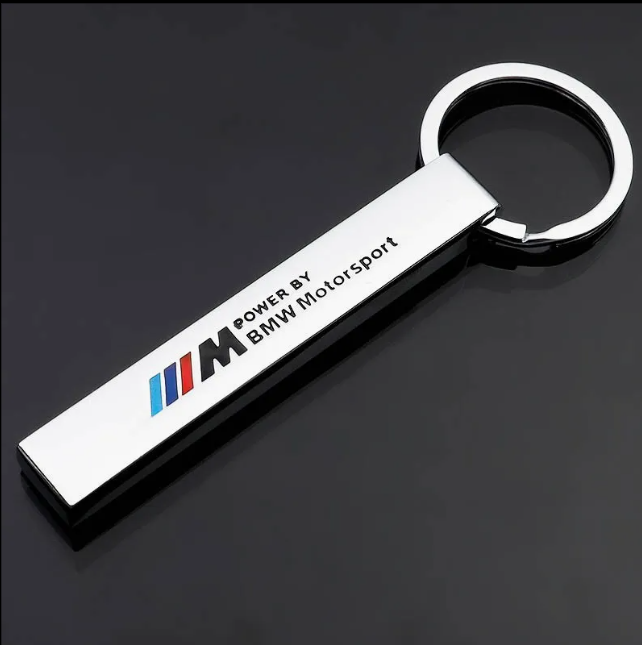 S Line / M / AMG Metal Strip Keychain – Premium Car Keyring for Audi S Line, BMW M & Mercedes AMG | 92mm