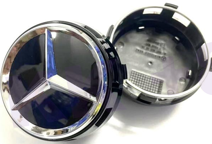 Mercedes-Benz Wheel Center Caps Pack of 4 – 60mm, 75mm, 144mm, 146mm, 154mm & 163mm OEM Style Replacement Hub Caps for Mercedes Wheels