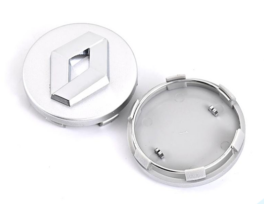 Renault Wheel Center Caps Set of 4 – 57mm & 60mm OEM Style Replacement Hub Caps for Renault Alloy Wheels – Premium ABS Rim Center Covers