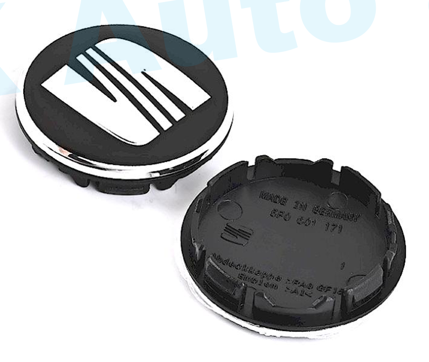 SEAT Wheel Center Caps Set of 4 – 55mm & 63mm OEM Style Replacement Hub Caps for SEAT Alloy Wheels – Premium ABS Rim Center Covers