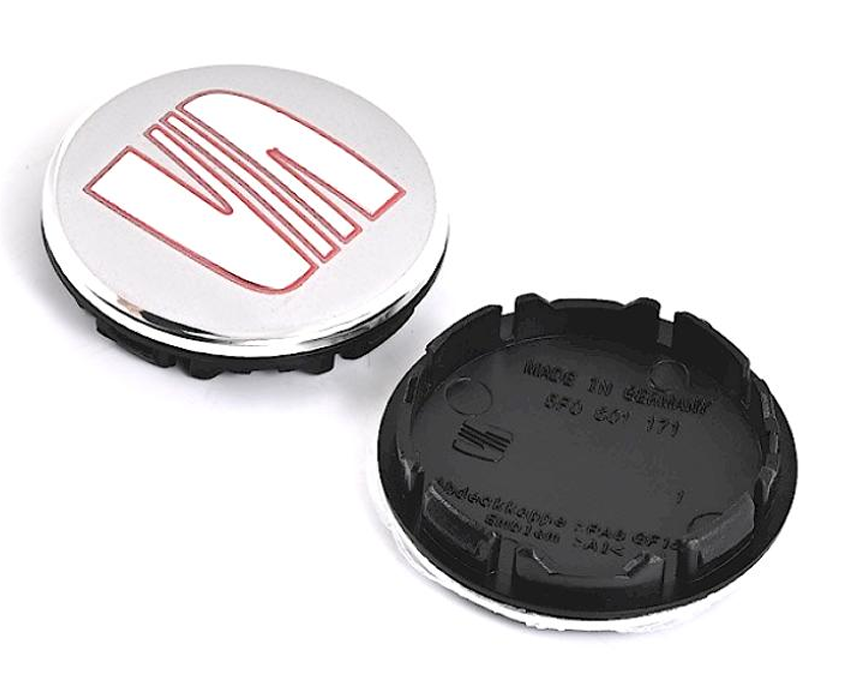 SEAT Wheel Center Caps Set of 4 – 55mm & 63mm OEM Style Replacement Hub Caps for SEAT Alloy Wheels – Premium ABS Rim Center Covers