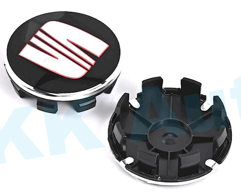 SEAT Wheel Center Caps Set of 4 – 55mm & 63mm OEM Style Replacement Hub Caps for SEAT Alloy Wheels – Premium ABS Rim Center Covers