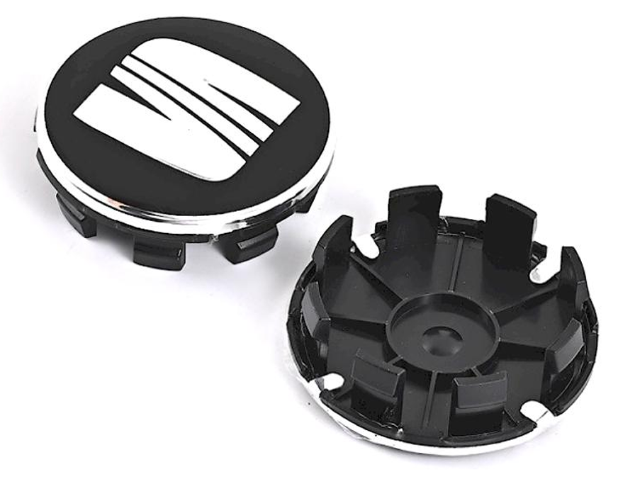 SEAT Wheel Center Caps Set of 4 – 55mm & 63mm OEM Style Replacement Hub Caps for SEAT Alloy Wheels – Premium ABS Rim Center Covers