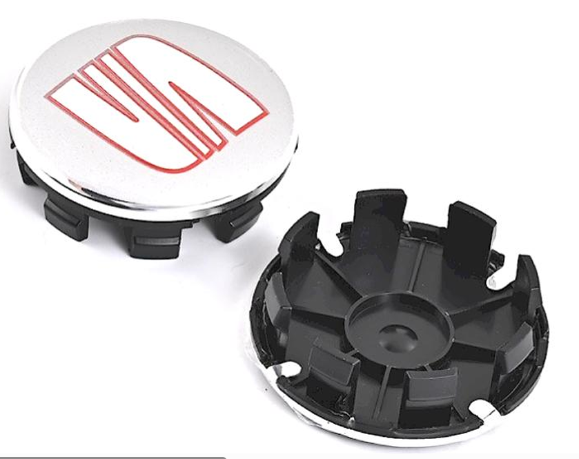 SEAT Wheel Center Caps Set of 4 – 55mm & 63mm OEM Style Replacement Hub Caps for SEAT Alloy Wheels – Premium ABS Rim Center Covers