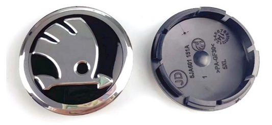 Skoda Wheel Center Caps Set of 4 – 56mm & 65mm OEM Style Replacement Hub Caps for Skoda Alloy Wheels – Premium ABS Rim Center Covers