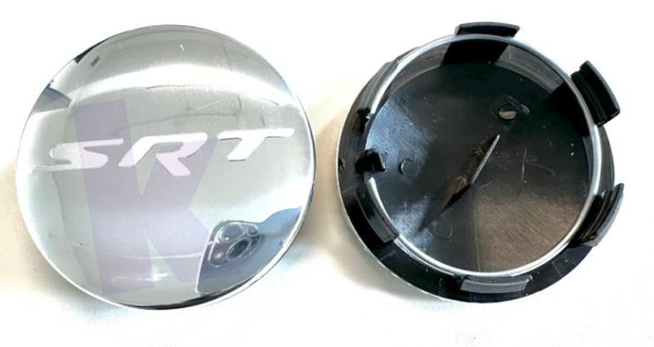 Dodge SRT Wheel Center Caps Set of 4 – 63mm OEM Style Replacement Hub Caps for Dodge SRT Alloy Wheels – Premium ABS Snap-On Rim Center Covers