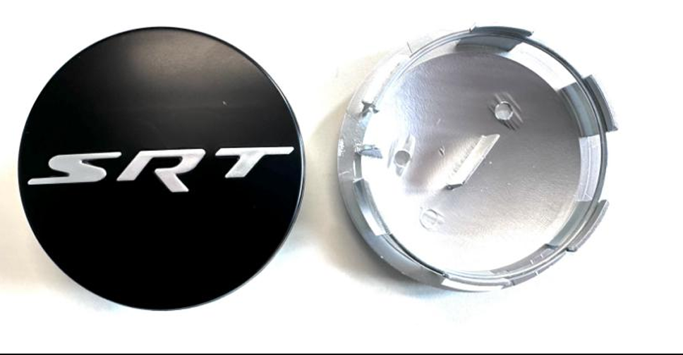 Dodge SRT Wheel Center Caps Set of 4 – 63mm OEM Style Replacement Hub Caps for Dodge SRT Alloy Wheels – Premium ABS Snap-On Rim Center Covers