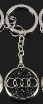 Audi Rhinestone Keychain – Premium Crystal Car Key Ring for Audi – Luxury Metal Key Holder in Black, Red, White & Blue