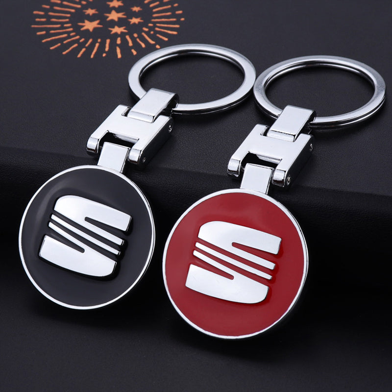 SEAT Metal Keychain – Premium Car Key Ring Key Holder for Ibiza, Leon, Ateca, Arona & Tarraco | Black & Red | 89×34mm