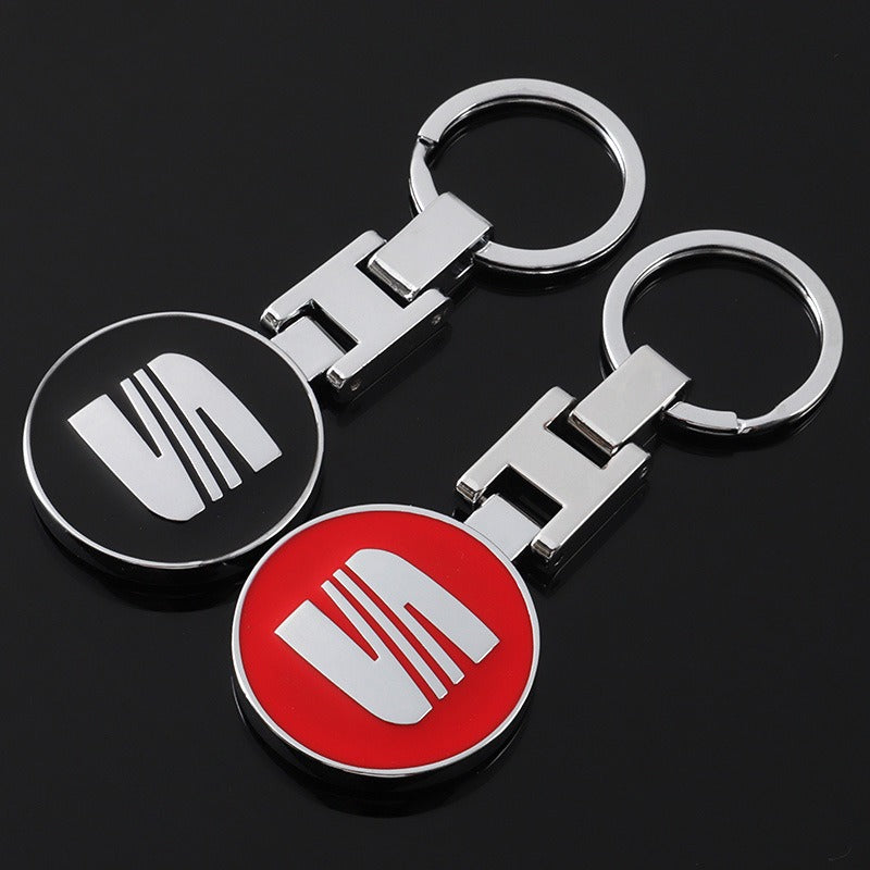 SEAT Metal Keychain – Premium Car Key Ring Key Holder for Ibiza, Leon, Ateca, Arona & Tarraco | Black & Red | 89×34mm