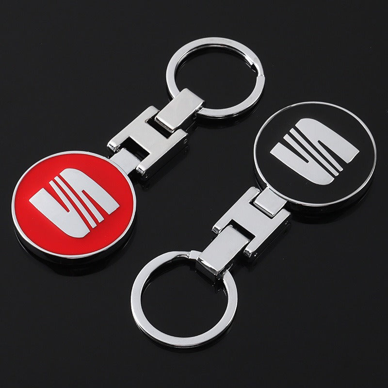 SEAT Metal Keychain – Premium Car Key Ring Key Holder for Ibiza, Leon, Ateca, Arona & Tarraco | Black & Red | 89×34mm