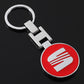 SEAT Metal Keychain – Premium Car Key Ring Key Holder for Ibiza, Leon, Ateca, Arona & Tarraco | Black & Red | 89×34mm