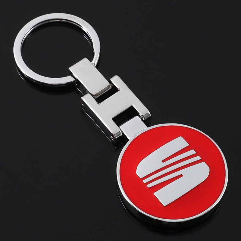 SEAT Metal Keychain – Premium Car Key Ring Key Holder for Ibiza, Leon, Ateca, Arona & Tarraco | Black & Red | 89×34mm