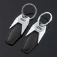 Audi Metal Keychain – Premium Audi Logo Key Ring | Black & Silver | 95mm x 28g Luxury Car Key Chain Accessory