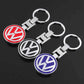 VW Metal Keychain – Premium Volkswagen Logo Key Ring | Black, Blue & Red | Zinc Alloy Car Keychain | 90×34mm | 45g