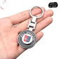 BMW Metal & Leather Keychain – Premium BMW ///M & ALPINA Logo Key Ring | White Blue, Black, Silver | 90×34mm | 37g