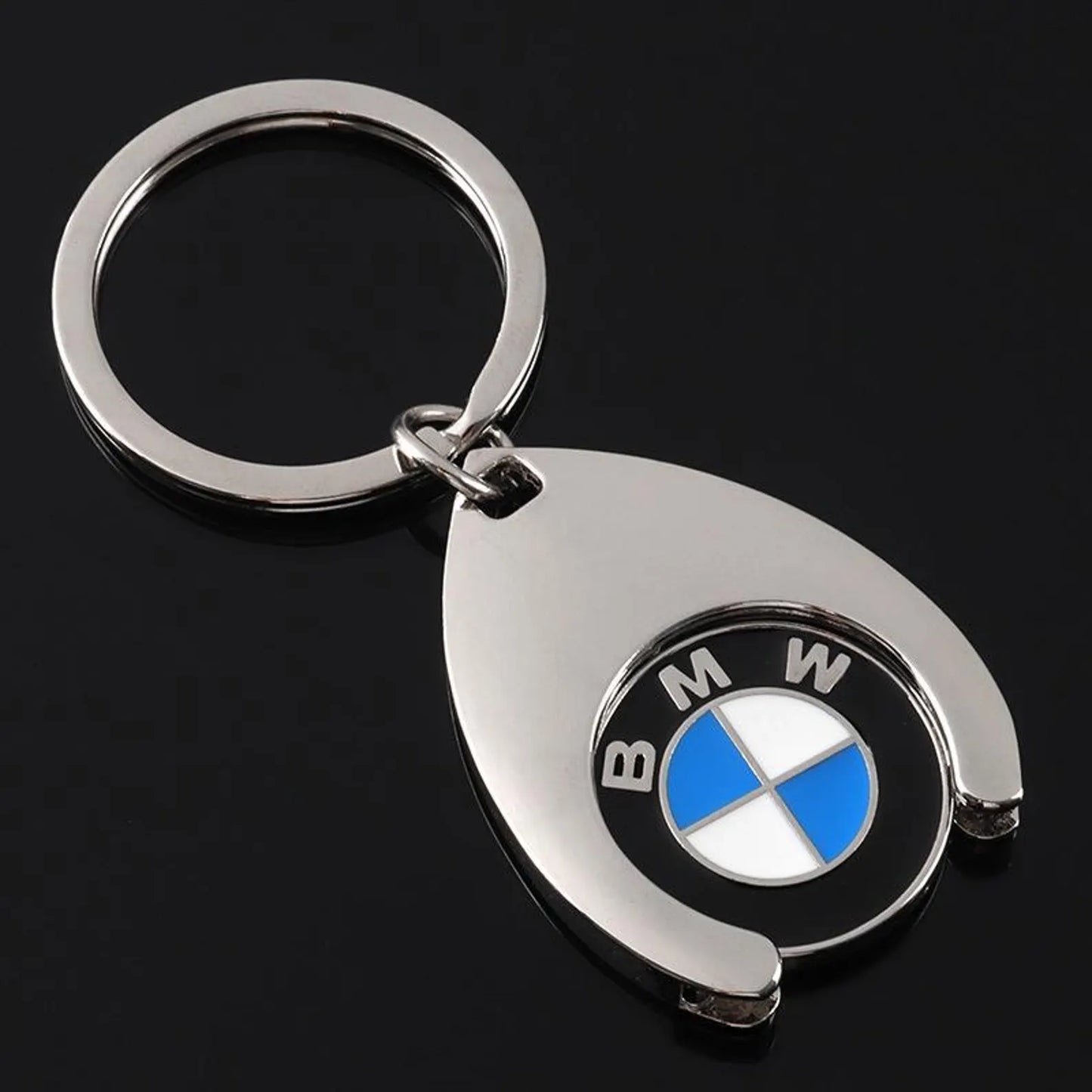 Chrome Car Logo Metal Keychain for VW, Mercedes-Benz, Audi & BMW – Premium Key Ring | 42×31mm | 22g