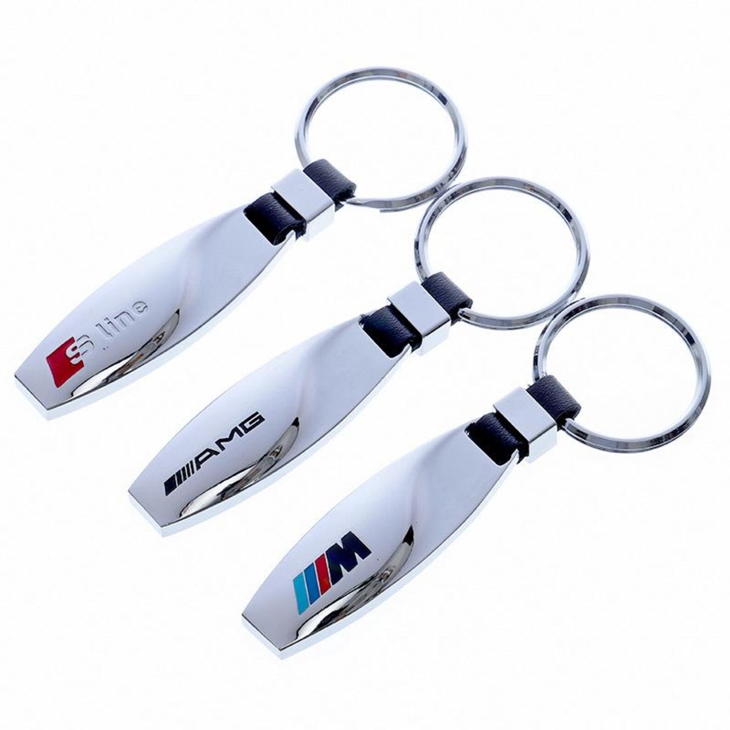 Teardrop Zinc Alloy Car Keychain – Premium Metal Key Ring for AMG, ///M & S Line – Luxury Automotive Key Holder