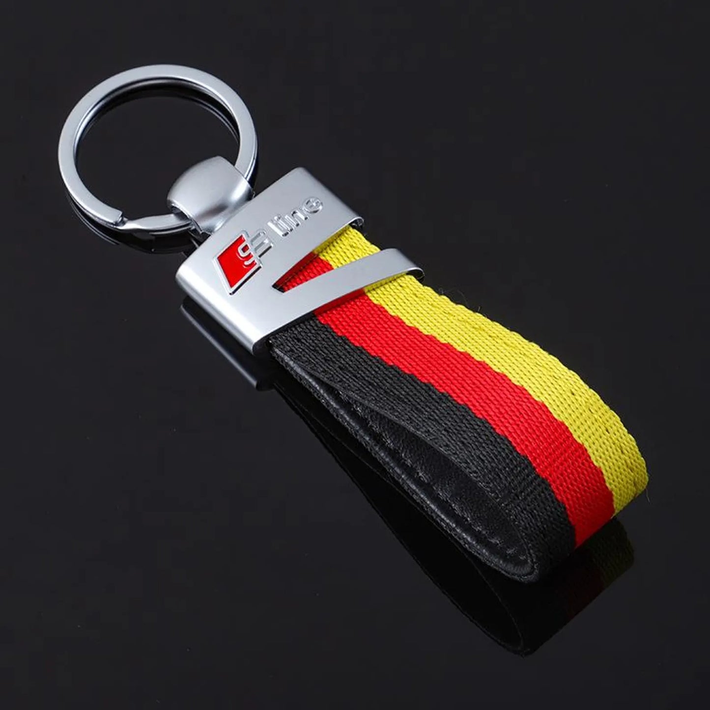 V Hook Silver Keychain for Mercedes AMG, BMW ///M & Audi S Line – Premium Metal Car Keyring with Quick Release Clip | 114×26mm