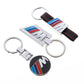 BMW Metal & Leather Keychain – Premium BMW ///M & ALPINA Logo Key Ring | White Blue, Black, Silver | 90×34mm | 37g