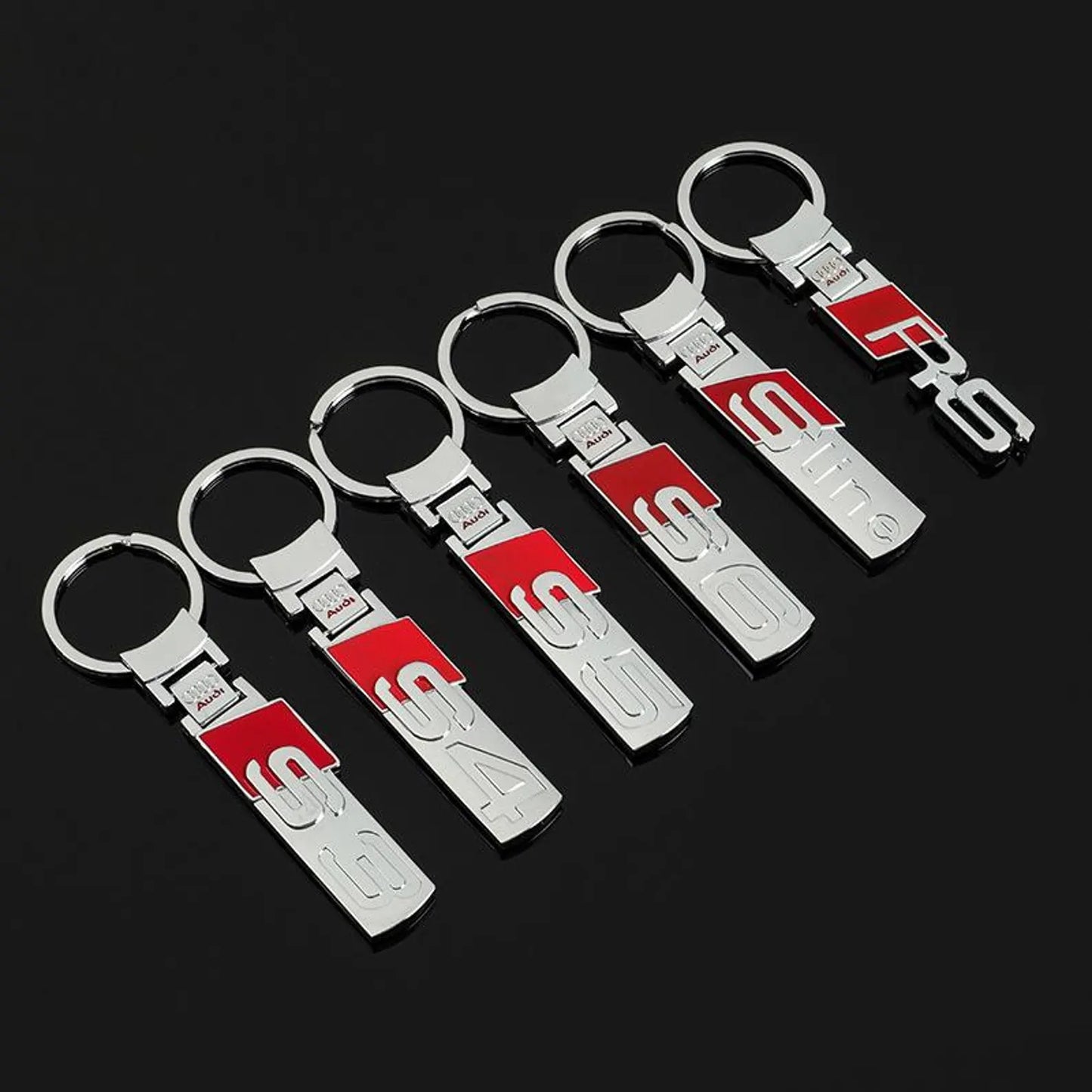 Audi Zinc Alloy Keychain – Premium Metal Car Key Ring for Audi RS, S Line, S3, S4, S5 & S6 – Heavy Duty Luxury Key Holder