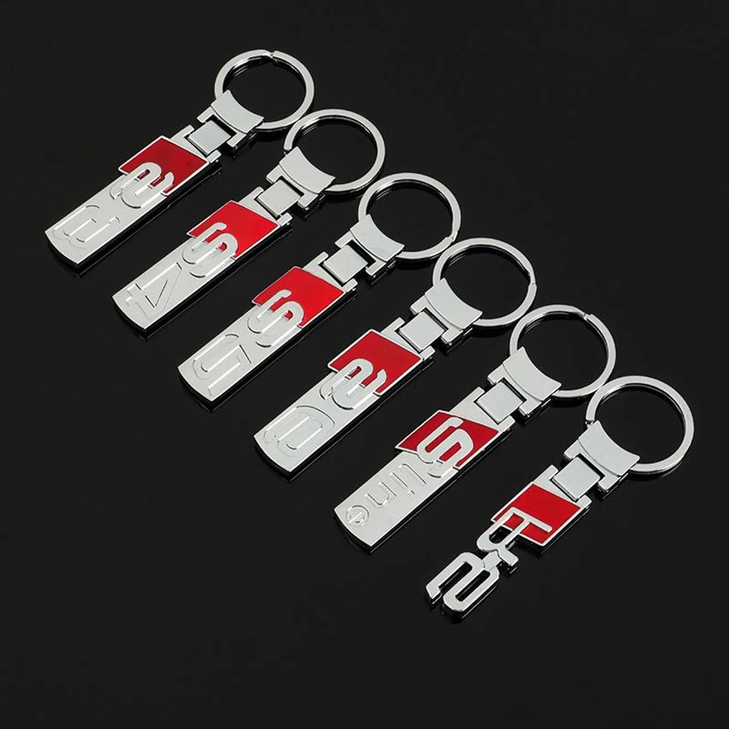 Audi Zinc Alloy Keychain – Premium Metal Car Key Ring for Audi RS, S Line, S3, S4, S5 & S6 – Heavy Duty Luxury Key Holder