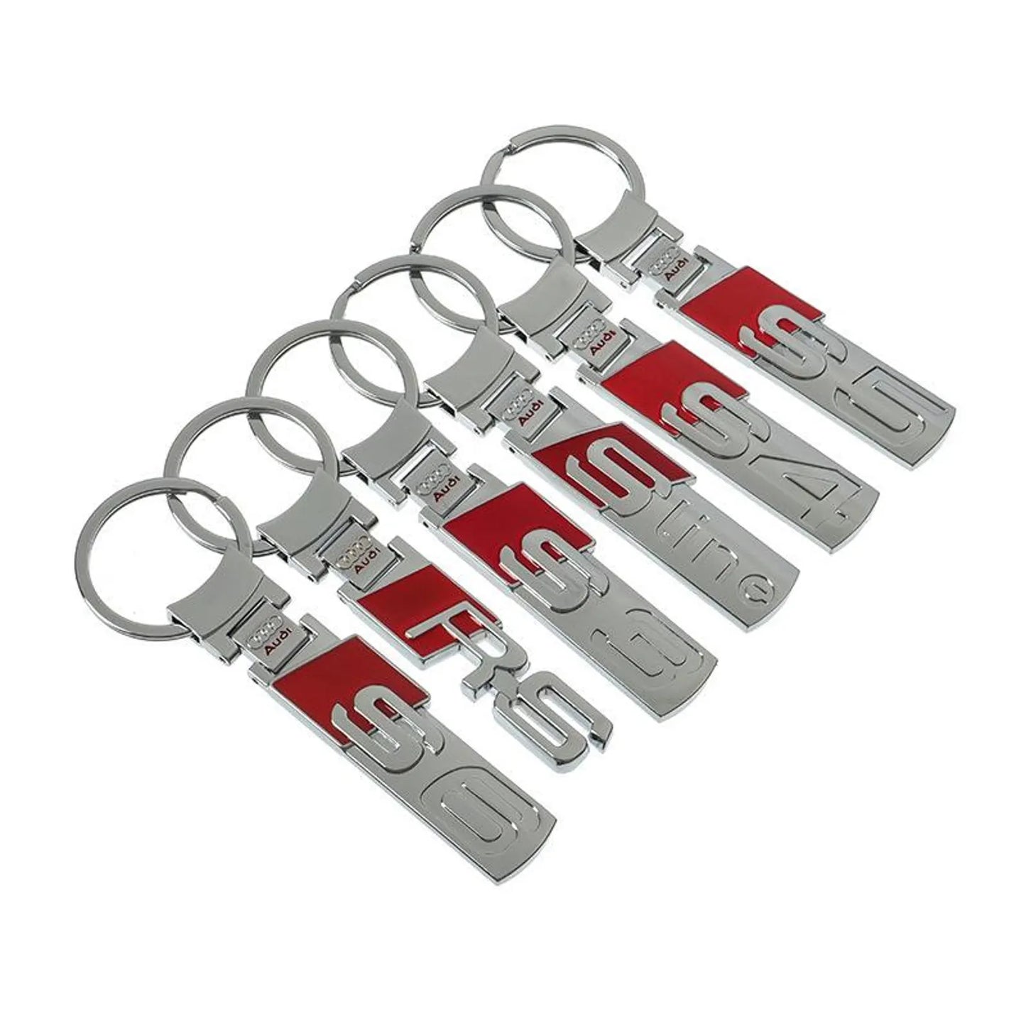 Audi Zinc Alloy Keychain – Premium Metal Car Key Ring for Audi RS, S Line, S3, S4, S5 & S6 – Heavy Duty Luxury Key Holder