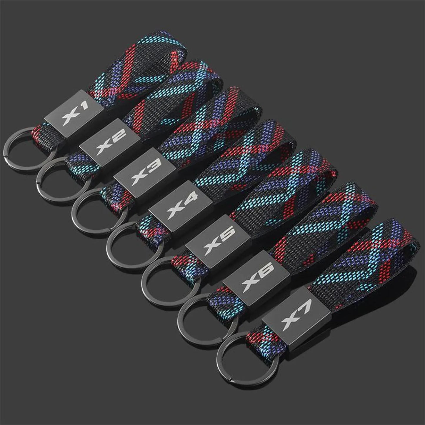 Rectangle Black Metal Keychain – Premium Car Logo Key Ring | X1 X2 X3 X4 X5 X6 X7 | 166×24mm | 38g Heavy Duty Key Chain