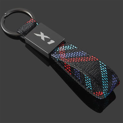 Rectangle Black Metal Keychain – Premium Car Logo Key Ring | X1 X2 X3 X4 X5 X6 X7 | 166×24mm | 38g Heavy Duty Key Chain