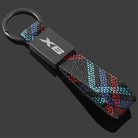 Rectangle Black Metal Keychain – Premium Car Logo Key Ring | X1 X2 X3 X4 X5 X6 X7 | 166×24mm | 38g Heavy Duty Key Chain