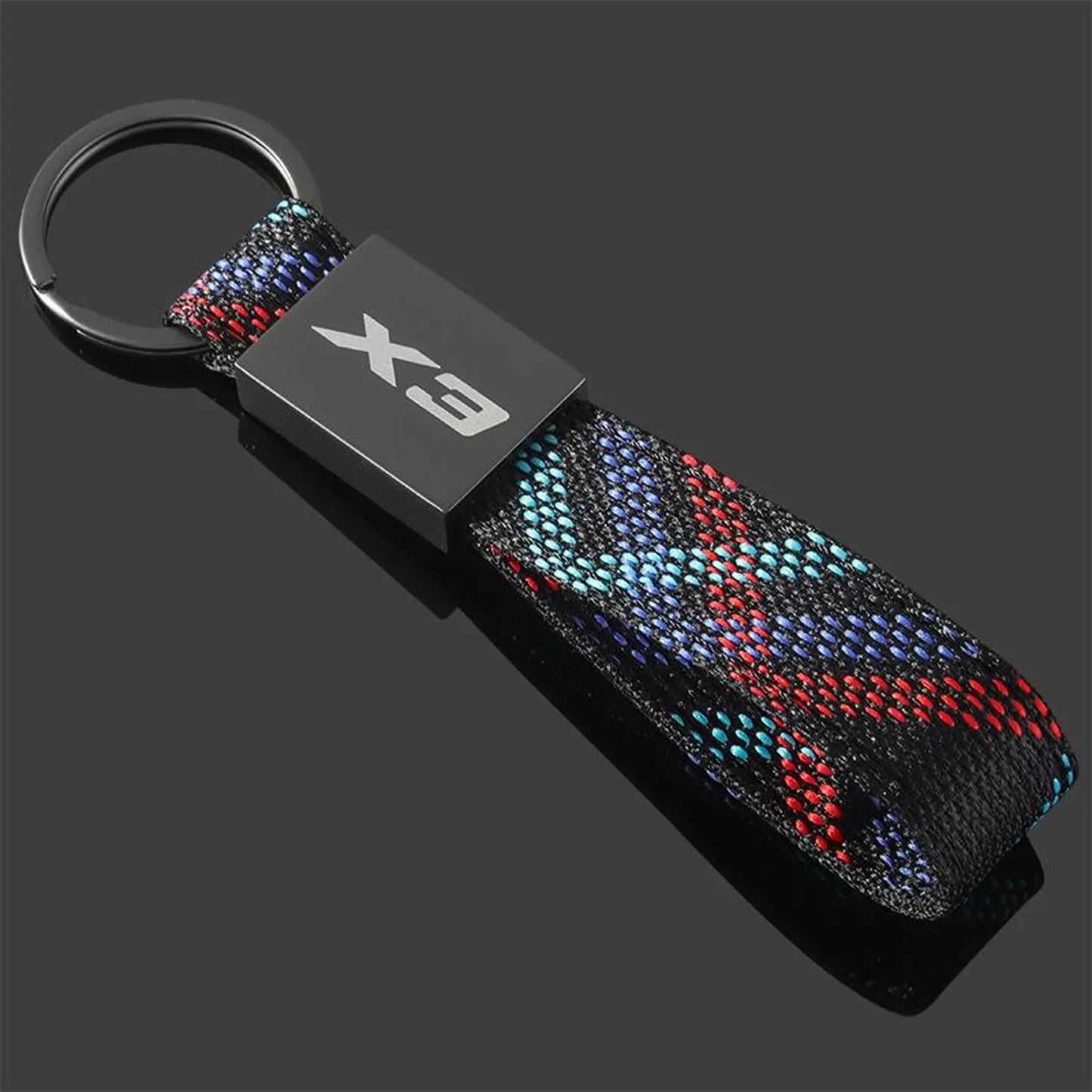 Rectangle Black Metal Keychain – Premium Car Logo Key Ring | X1 X2 X3 X4 X5 X6 X7 | 166×24mm | 38g Heavy Duty Key Chain